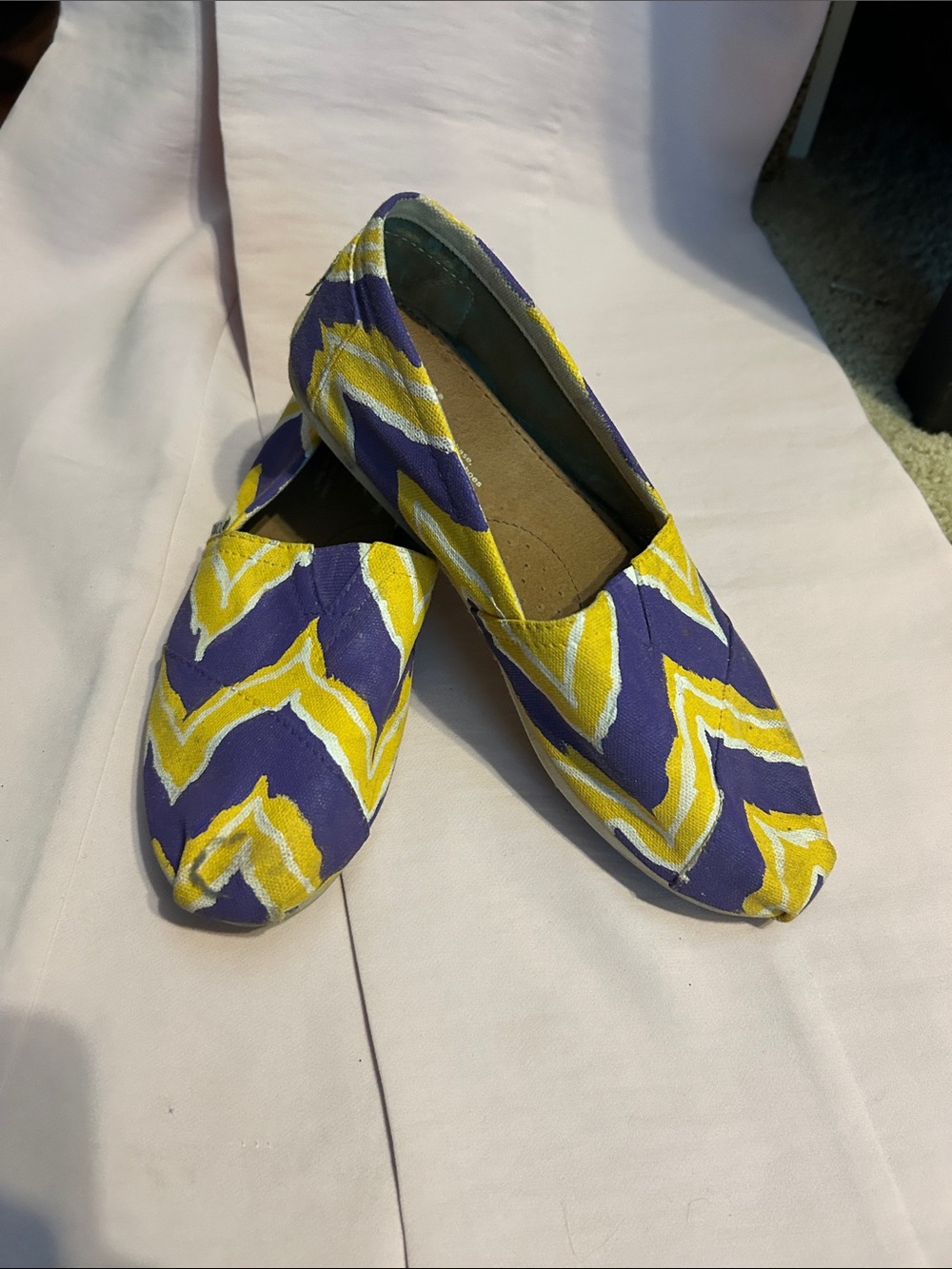 Tom’s Patterned Purple & Yellow Women's Slip-On Flats